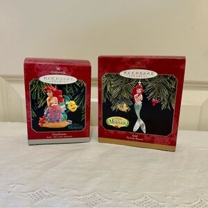 2 NEW Hallmark Keepsake ornaments Disney’s The Little Mermaid Ariel 1997, 1998